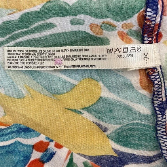 Anthropologie Sister Gulassa Whimsy Pajama Top Womens Medium Floral Boho Cropped - Picture 8 of 9